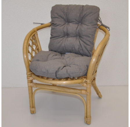 Ratanové kresielko detské Bahama polster sivý melír