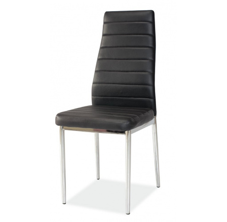 Jedálenská stolička H-261, čierna ekokoža/chróm