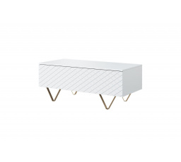 Konferenčný stolík Scalia 120 2K, biely mat / zlaté nohy