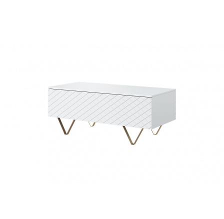 Konferenčný stolík Scalia 120 2K, biely mat / zlaté nohy