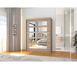 Posuvná skriňa so zrkadlom MURANI 150 Truffle+Truffle