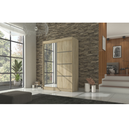 Posuvná skriňa so zrkadlom GILTON 150 Sonoma+Sonoma