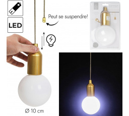 Lampa wisząca żarówka złota L