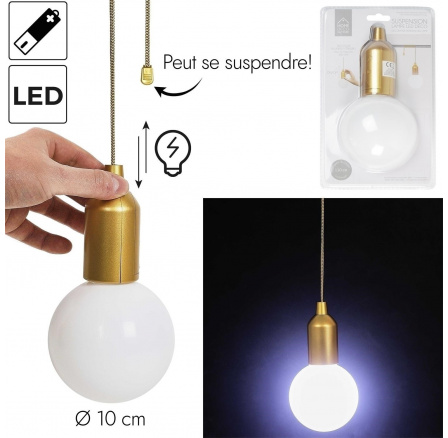 Závesná lampa žiarovka zlatá L