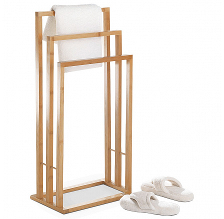 Držiak na uteráky, výška 82 cm, masívny bambus, prírodný odtieň, nosnosť 5 kg Držiak na uteráky, výška 82 cm, masívny bambus, prírodný odtieň, nosnosť 5 kg