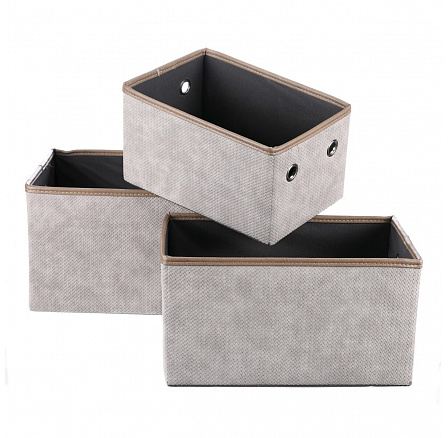 Koš látkový - skládací, cappuccino, cena za sadu 3 ks Koš látkový - skládací, cappuccino, cena za sadu 3 ks