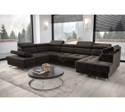 Rohová sedacia súprava GALAXY MAX II s funkciou spania 210x350x165 - sivá, ľavá