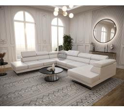 Rohová sedacia súprava EMPORIO MAX II 300X350X180 - ľavá, Eko koža biela
