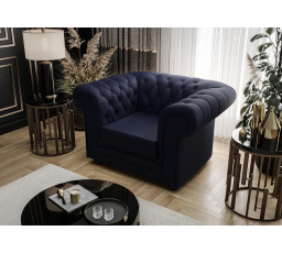 Kreslo MANCHESTER prírodná koža - Modrá koža