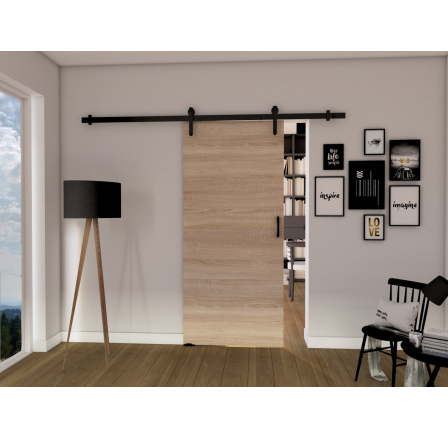 Posuvné dvere LOFT A70, Sonoma/čierna Posuvné dvere LOFT A70, Sonoma/čierna