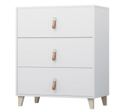 Komoda 3S - FIGO 02, Biela/Prírodná