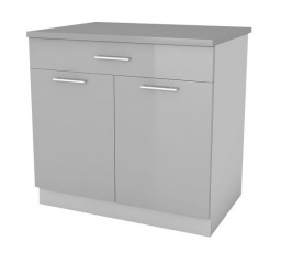 Kuchynská dolná skrinka Femme D80 2D1SZ, sivý lesk