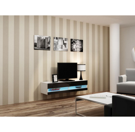 TV komoda VIGO NEW 140, biela / čierny lesk TV komoda VIGO NEW 140, biela / čierny lesk