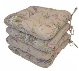 Vankúš na sedenie UNI levanduľa + mak - sada 4 ks