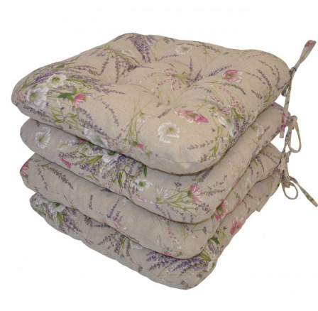 Vankúš na sedenie UNI levanduľa + mak - sada 4 ks