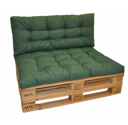 Vankúše na paletový nábytok s operadlom - tmavozelená látka