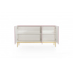 Komoda Nicole 150 cm - staroružová MDF / zlaté nohy