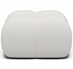 Čalúnený puf Covio, biely zamat Paolli 01 85x52