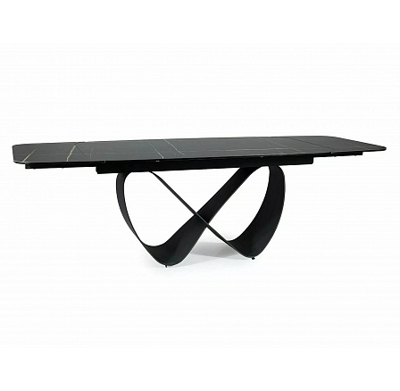 Jedálenský stôl INFINITY CERAMIC, Azario Black čierny mat/Čierny mat