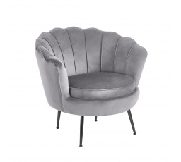 Kreslo velvet sivé /nohy čierne/ LC-032-1