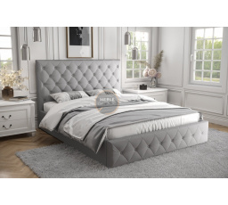 Posteľ ROMA - 200x200, Kovová na plynových zdvihákoch, sivá