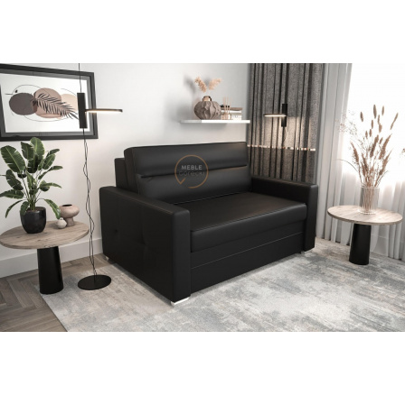 Sofa s funkciou spania ARTE I 140cm - prírodná koža - čierna koža Sofa s funkciou spania ARTE I 140cm - prírodná koža - čierna koža