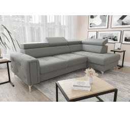 Rohová sedacia súprava s funkciou spania ORION 165x255 - sivá, pravá