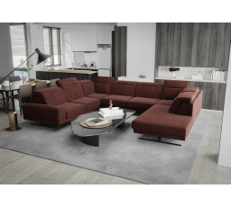 Rohová sedacia súprava FIORE MAX I 220x350x265 cm - tmavo ružová, ľavá