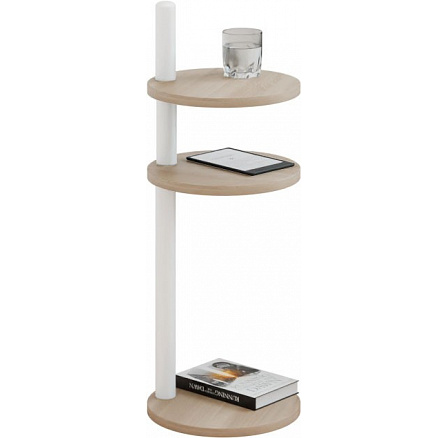 Odkladací stolík Claro II okrúhly Ø30 cm – rôzne farby na výber – dub Sonoma, biely mat Odkladací stolík Claro II okrúhly Ø30 cm – rôzne farby na výber – dub Sonoma, biely mat