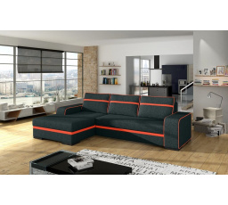 Rohová sedacia súprava Funny L čierna/oranžová