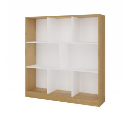 Regál Finley 8P, dub artisan/biela