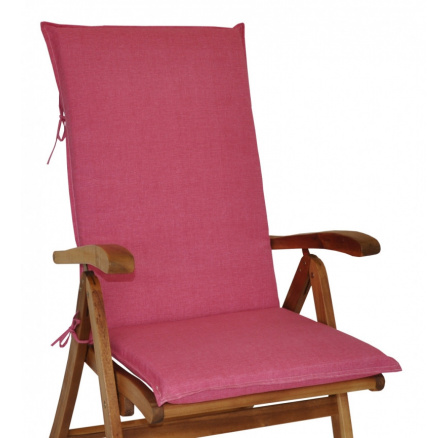 Vankúš pre záhradné kreslo z teakového dreva UNI high - látka malinový melír