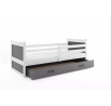 Detská posteľ RICO 90x190 cm so zásuvkou, bez matraca, Biela/Grafit