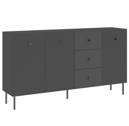 Komoda VIENA 3D3S, Čierna/Čierna