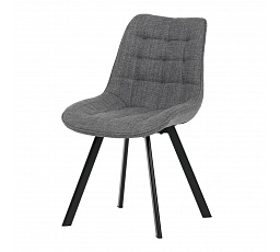 Jedálenská stolička, sivá látka, čierne kovové nohy