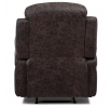 TV a relaxačné kreslo, manuálne polohovateľné, čalúnenie hnedá látka vo vintage dekore k