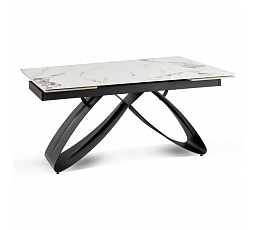 Stôl LUIGI Keramický Rozkladací 160-240 cm Biely Mramor/Čierny
