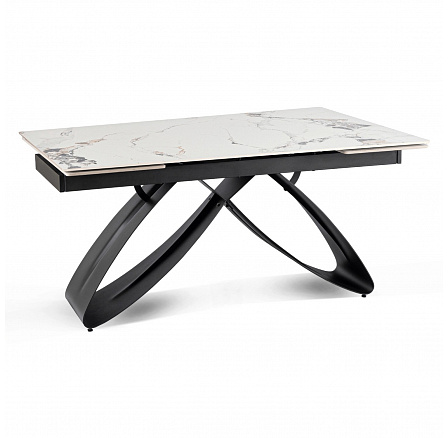 Stôl LUIGI Keramický Rozkladací 160-240 cm Biely Mramor/Čierny