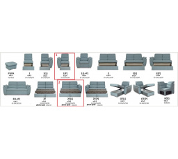 Pohovka MEDIOLAN 3 miesta 1(P)- 2F(L)