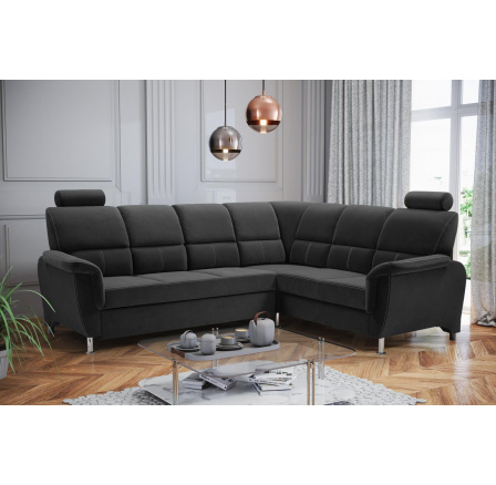 Rohová sedacia súprava P Nadia Black - čierna