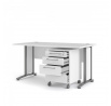 Písací stôl OFFICE 80400/35, Biela/Silver grey