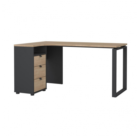 Rohový písací stôl SIGAL 600/03, Sivá/Jackson hickory Rohový písací stôl SIGAL 600/03, Sivá/Jackson hickory