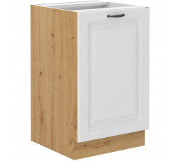 Kuchynská dolná skrinka STIPE 60 D 1F BB, Biela/Dub artisan