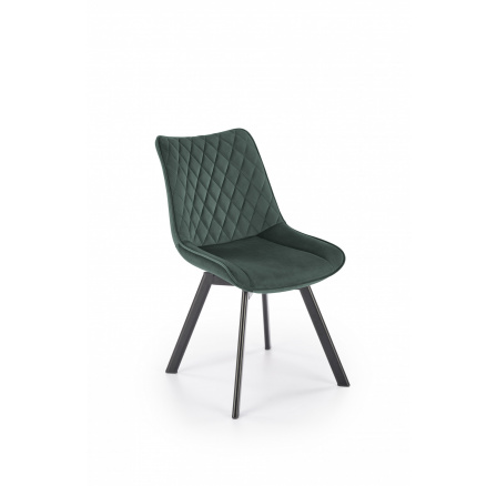 Jedálenská otočná stolička K520, tmavo zelená/čierna