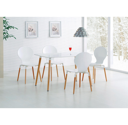 Jedálenský stôl SOCRATES 120, biely/bukový Jedálenský stôl SOCRATES 120, biely/bukový