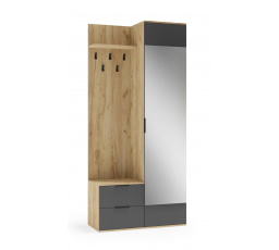 Predsieňová stena CORAL, dub zlatý / antracit