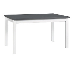 ALBATROS 2 (ALBA 2) jedálenský stôl rozkladací - lamino grafit/ nohy biele - kolekcia "DRE" (K150-Z)