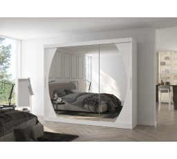 Posuvná skriňa so zrkadlom CAMBE 250 Biela+Biela