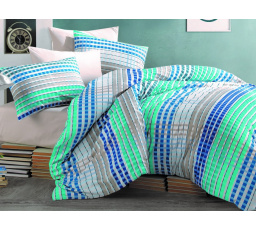 Obliečky bavlna 140x200, 70x90cm Tema blue hotelový uzáver