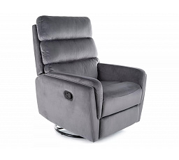 Polohovacie otočné kreslo ARGOS VELVET, Sivý Bluvel 14